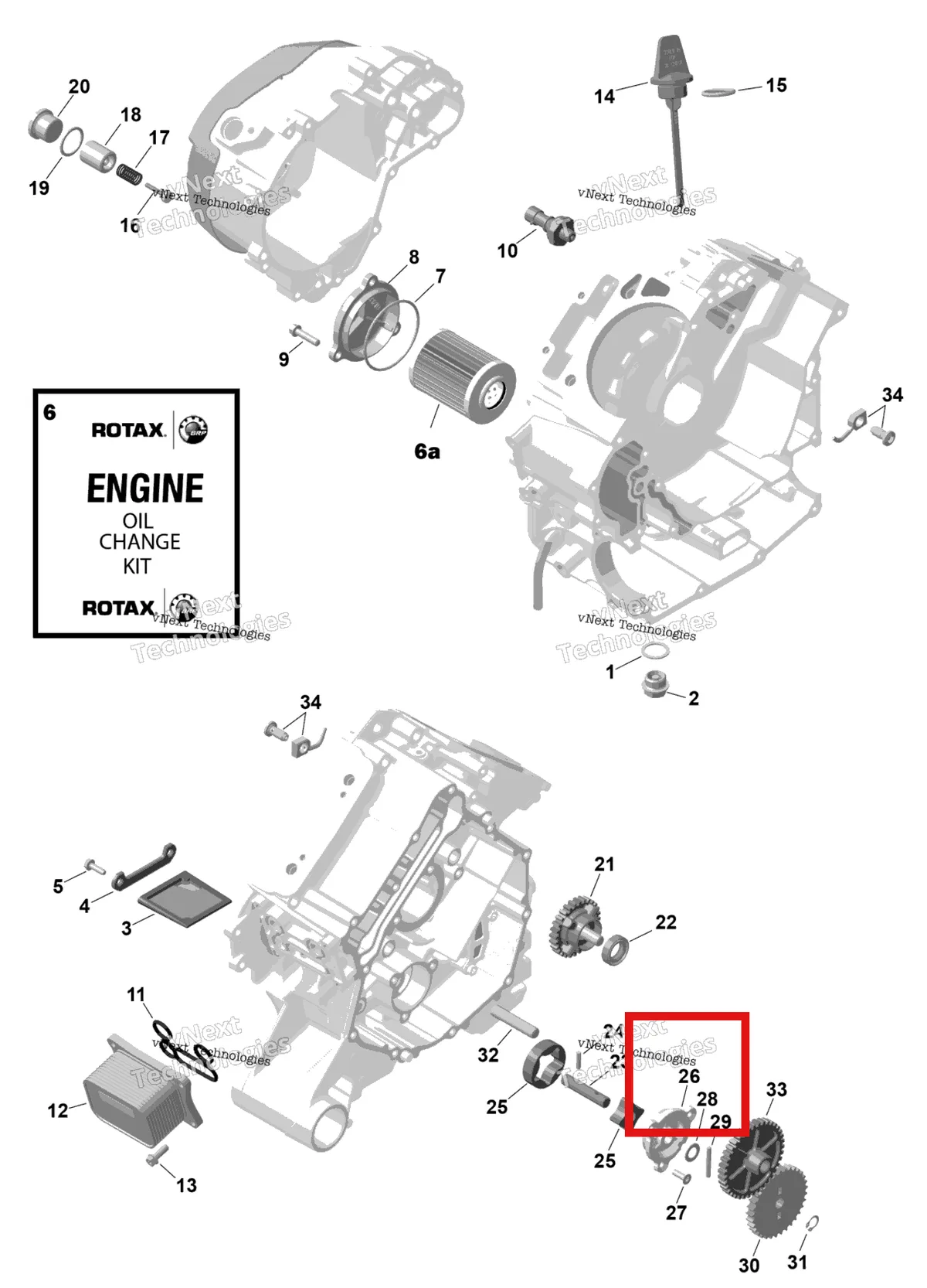 Деталь 420210646 на схеме узла 2026 Can-Am RENEGADE - 4X4 - XMR - 1000R EFI - 5UTA - Hyper Silver Rotax - Engine Lubrication