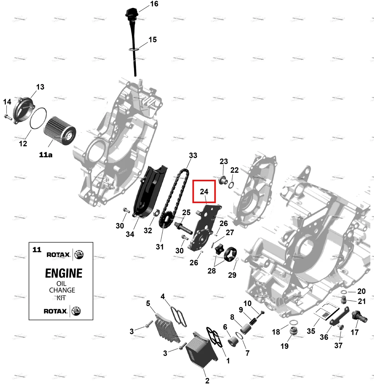 Деталь 420210655 (Масляный насос крышка Can-Am Outlander 4x4 XT 1000R (2025) (420210655)) на схеме узла 2026 Can-Am OUTLANDER - 4X4 - STD - 700 - 1CTB - CALI - Granite Grey Rotax - Engine Lubrication