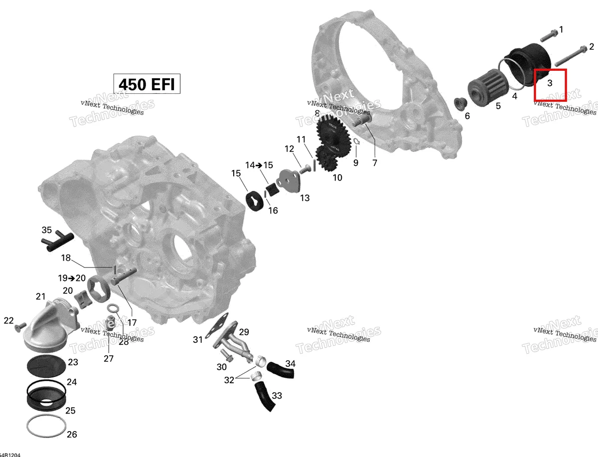 Деталь 420211509 на схеме узла 2015 Can-Am DS 450EFI STD Engine Lubrication
