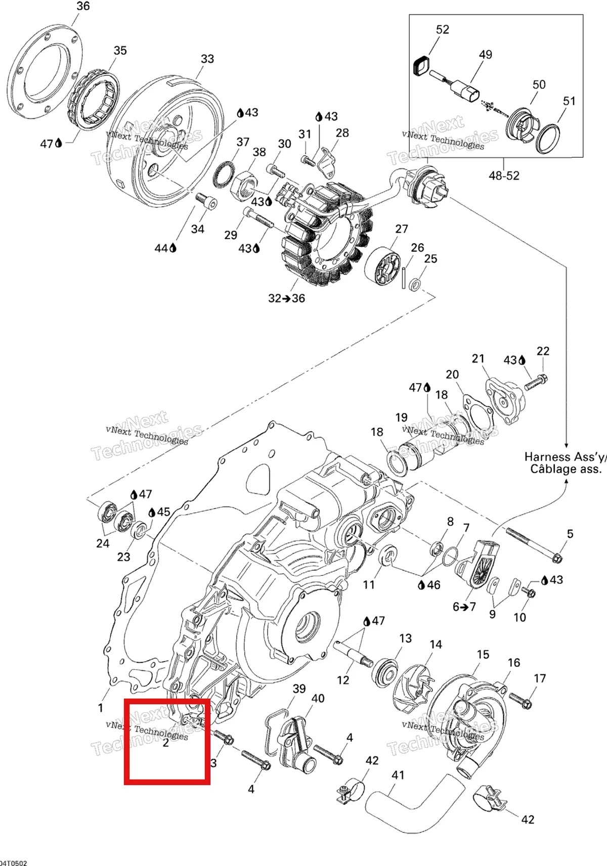 Деталь 420211821 на схеме узла 2005 Can-Am Traxter 5 Speed Ignition, Magneto And Water Pump