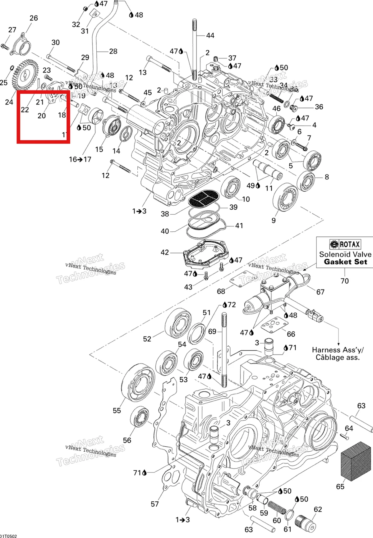 Деталь 420211852 на схеме узла 2005 Can-Am Traxter 5 Speed Crankcase