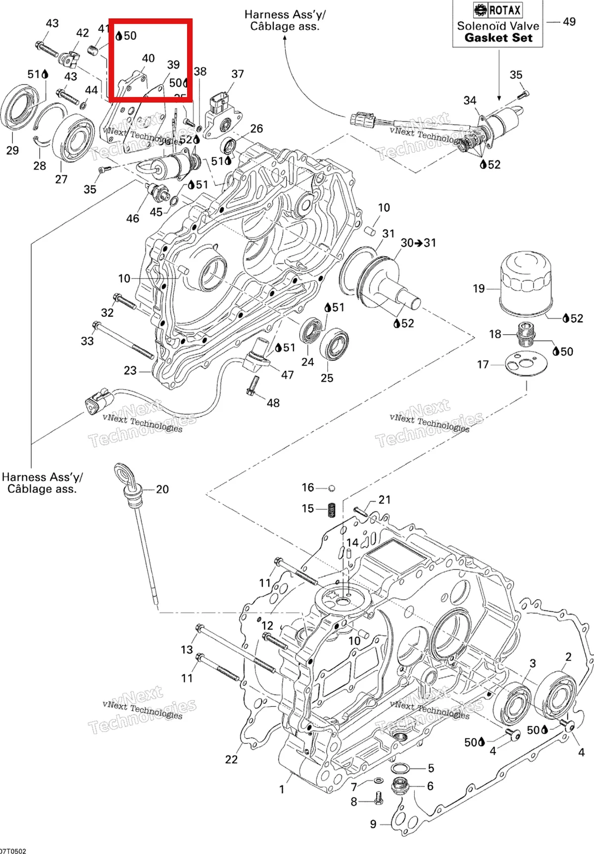 Деталь 420211935 на схеме узла 2005 Can-Am Traxter 5 Speed Clutch Housing And Cover