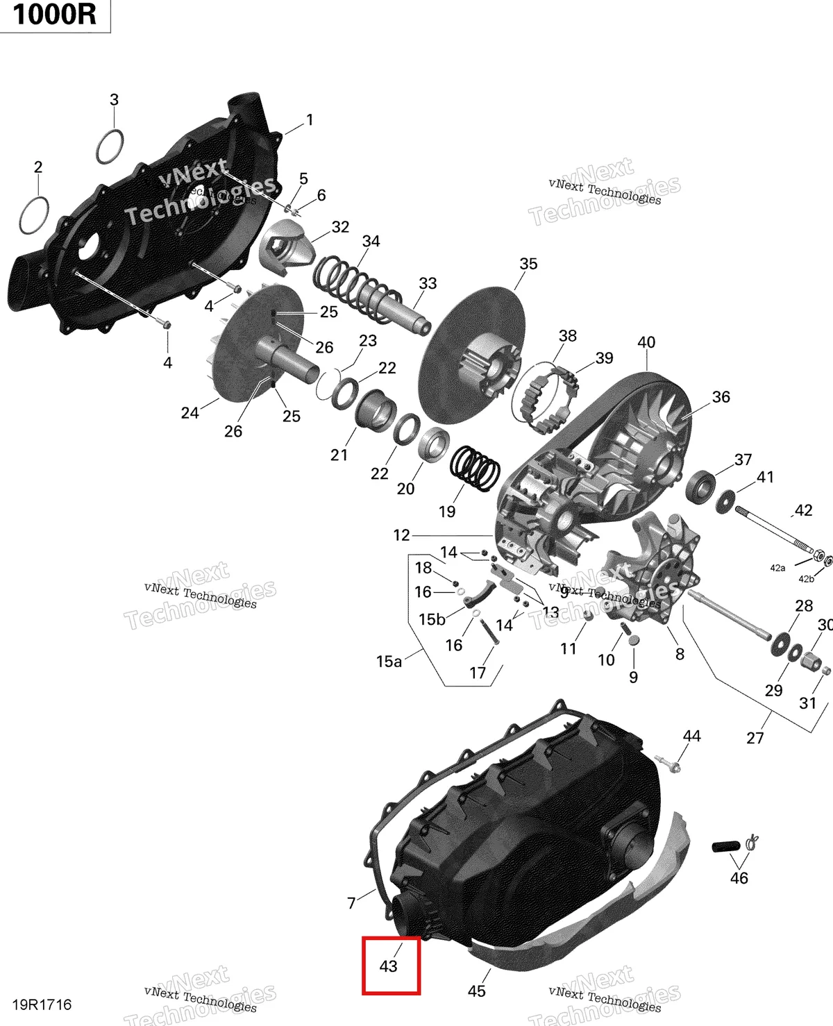 Деталь 420212285 на схеме узла 2019 Can-Am Commander 1000R EFI Transmission - 1000R