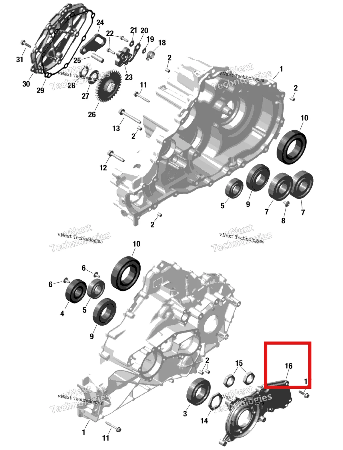 Деталь 420212380 на схеме узла 2023 Can-Am Traxter HD10 - XT - CE Rotax - Gearbox 1