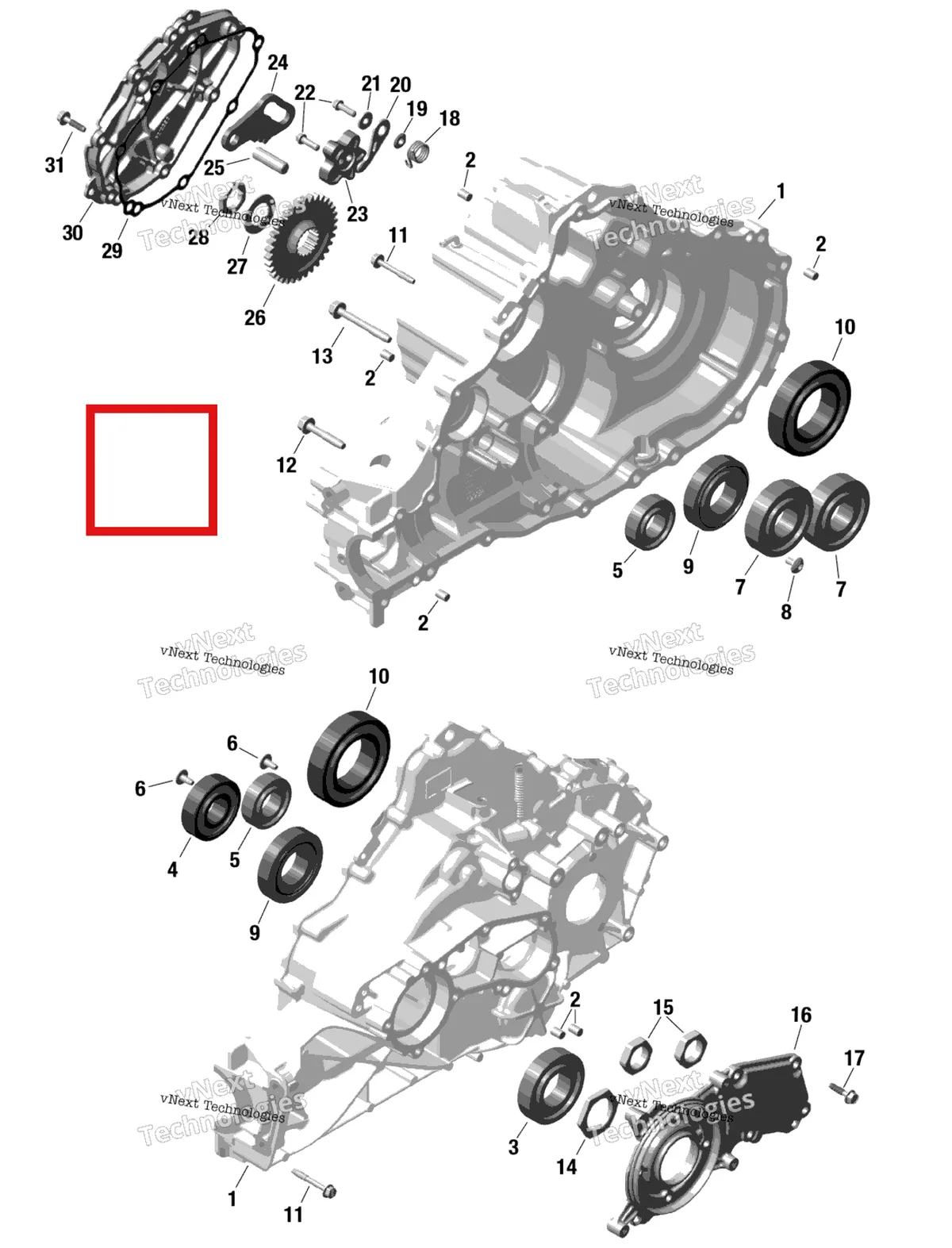Деталь 420212390 на схеме узла 2023 Can-Am Commander 1000R EFI - XTP Rotax - Gearbox 1