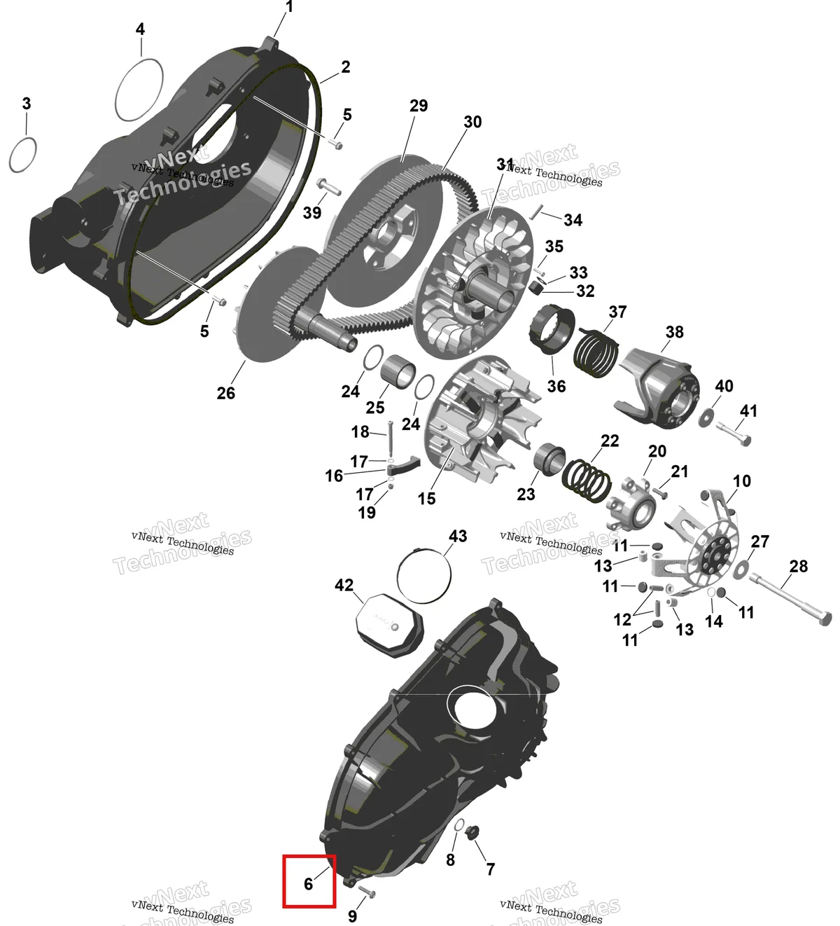 Деталь 420212503 на схеме узла 2026 Can-Am Defender - HD9 - BASE - 6WTA - Compass Green - 62