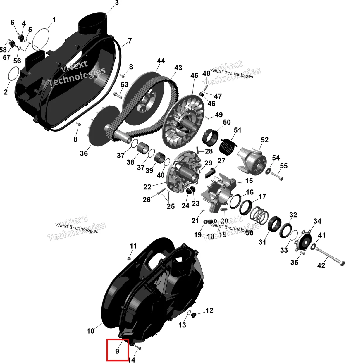 Деталь 420212508 на схеме узла 2026 Can-Am Maverick Max - TURBO - DS - 7WTB - Dusty Navy Satin - 64