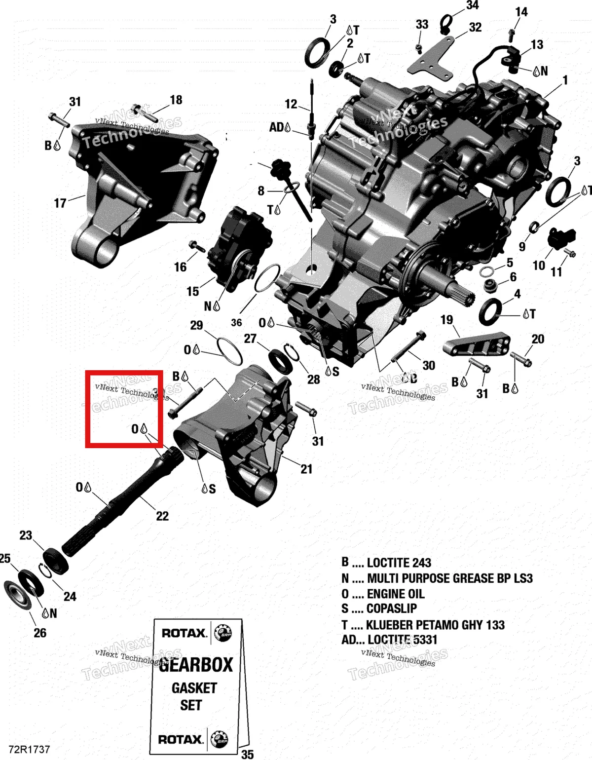 Деталь 420212636 на схеме узла 2019 Can-Am MAVERICK SPORT 1000R - DPS - T1B SERIES Gear Box And Components 420686754