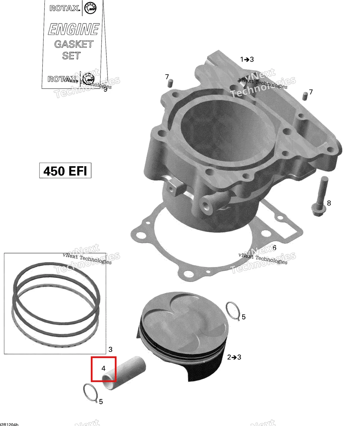 Деталь 420216276 на схеме узла 2015 Can-Am DS 450EFI STD Cylinder And Piston