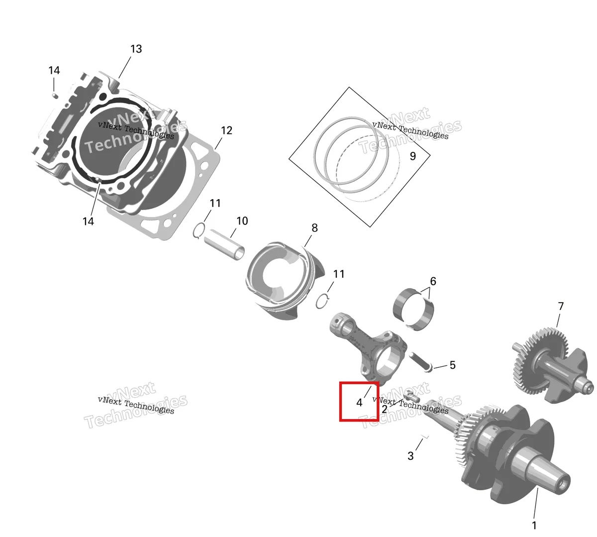 Деталь 420217429 на схеме узла 2023 Can-Am Outlander 450 EFI - STD Rotax - Cylinder