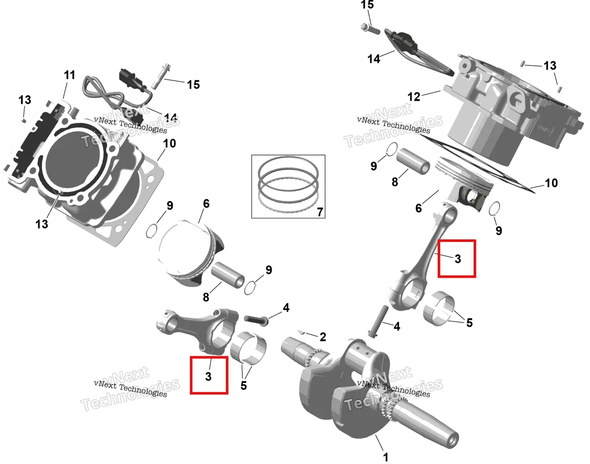 Деталь 420217563 (Шатун в сборе включает no 3 4 Can-Am Commander MAX 1000R EFI XT (2024) (420217563)) на схеме узла 2026 Can-Am Commander - 1000R EFI - DPS - 6PTB - Compass Green - 60