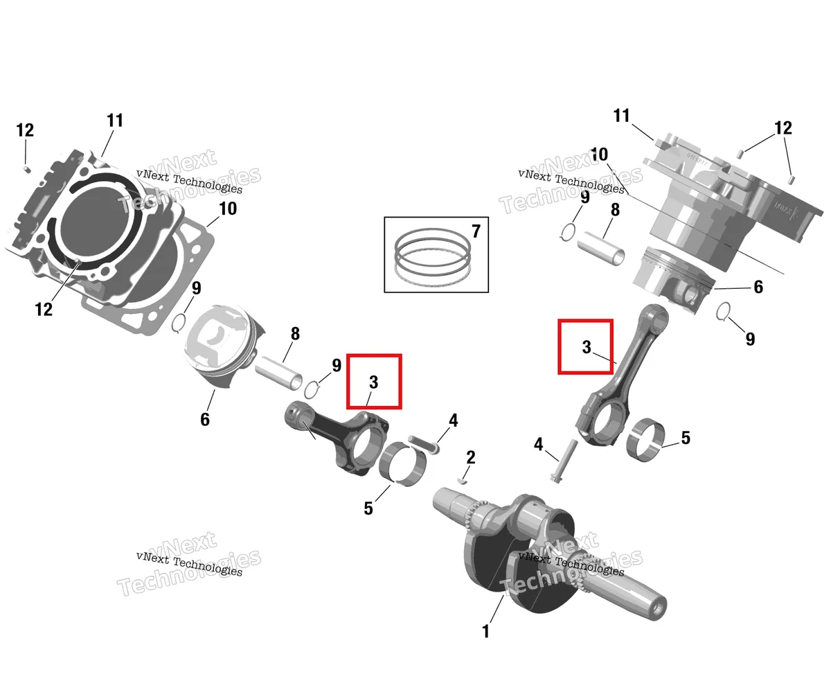 Деталь 420217645 на схеме узла Rotax - Crankshaft, Pistons And Cylinder