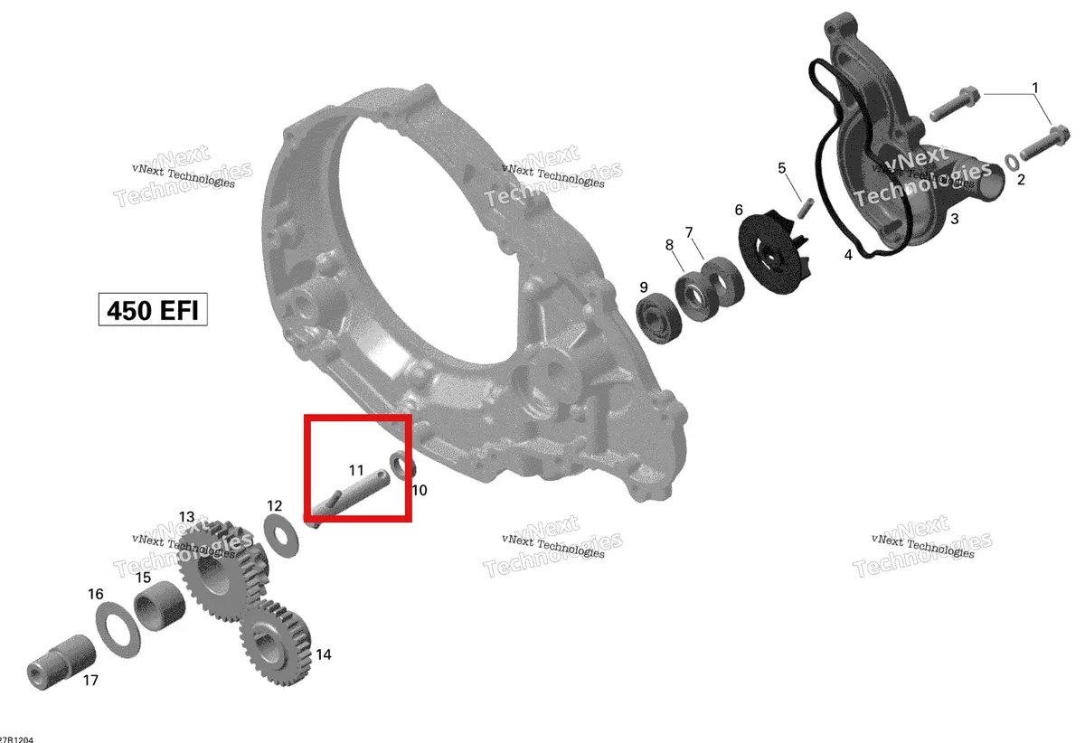 Деталь 420220171 на схеме узла 2015 Can-Am DS 450EFI STD Engine Cooling