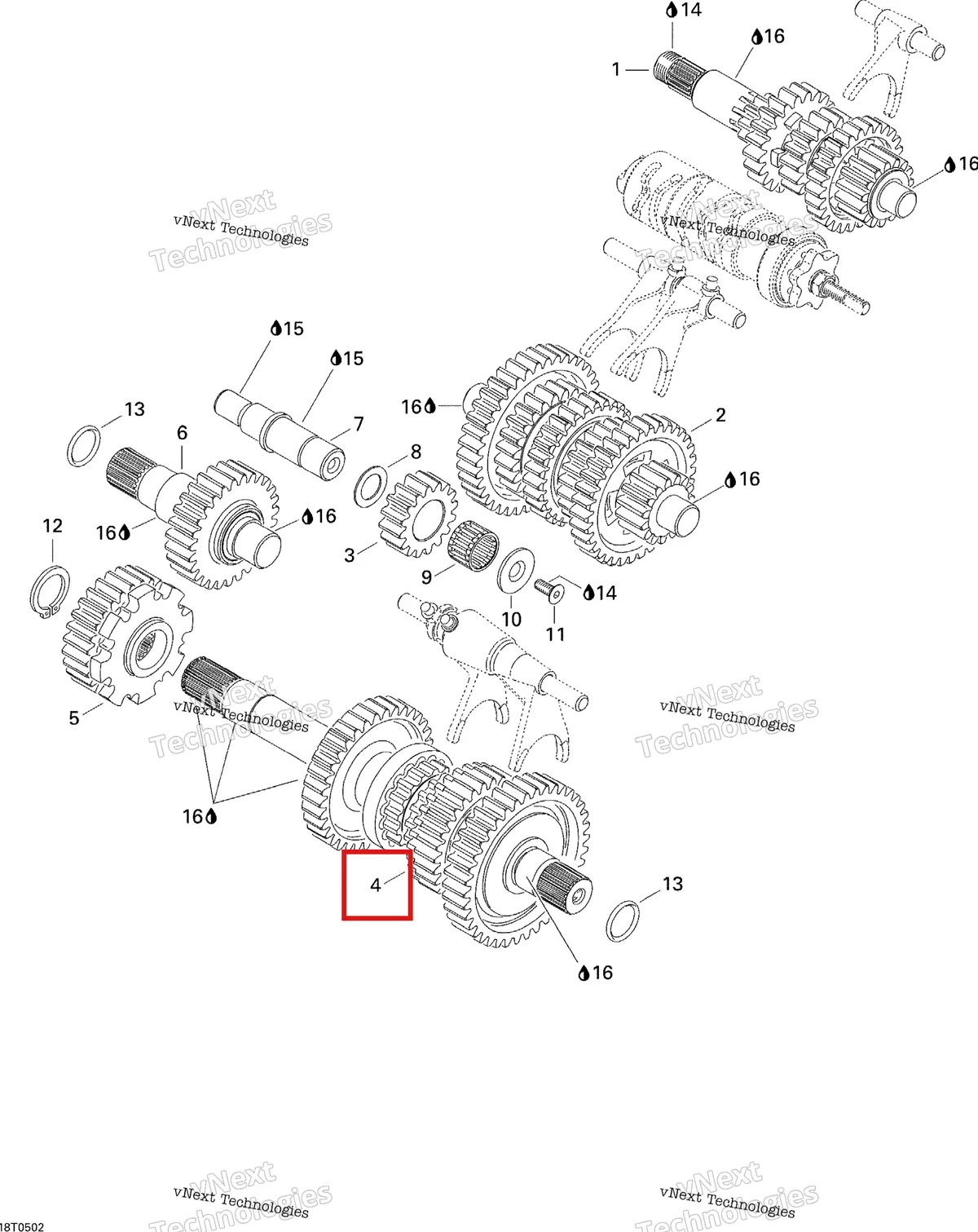 Деталь 420220497 на схеме узла 2005 Can-Am Traxter 5 Speed Transmission