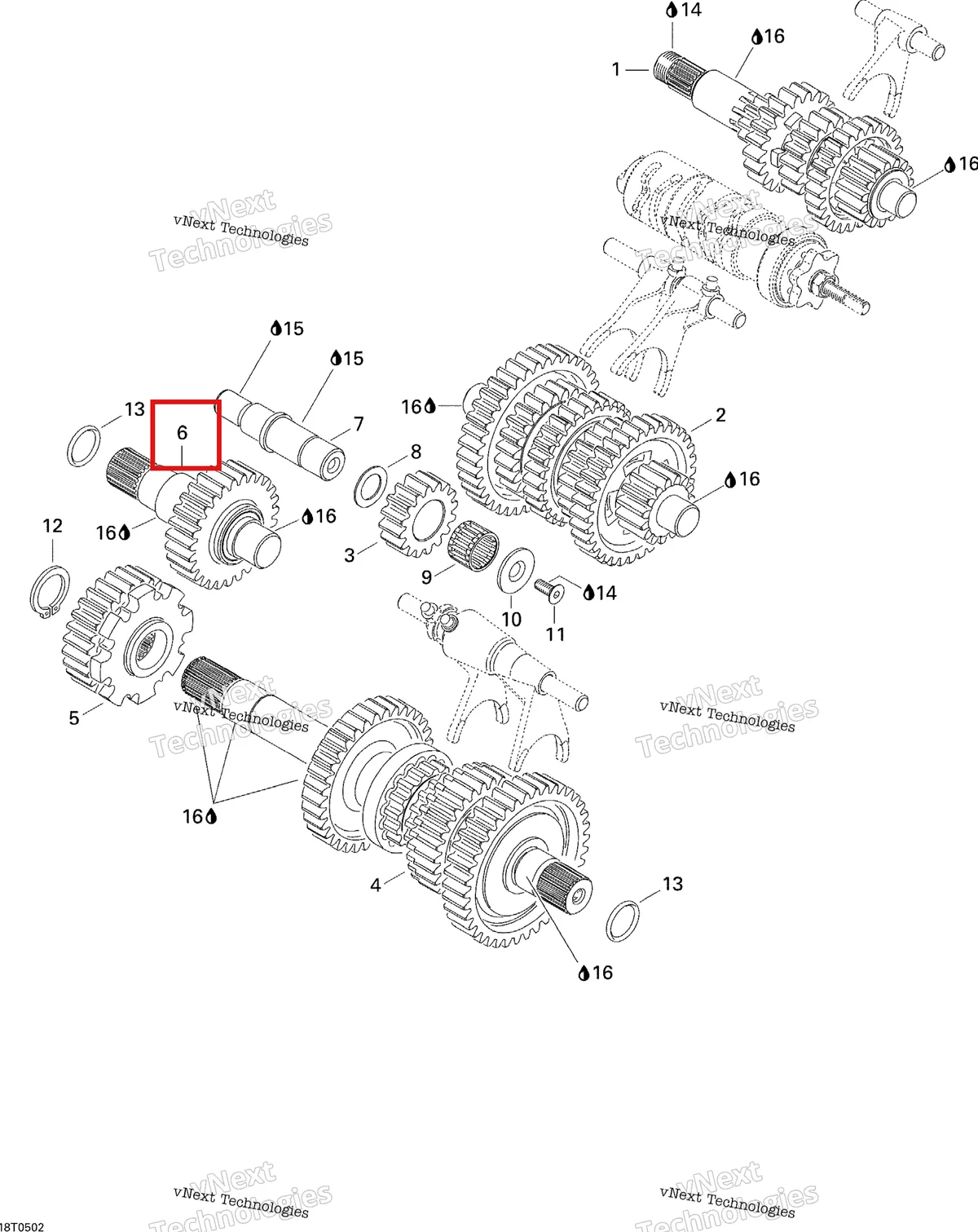 Деталь 420220522 на схеме узла 2005 Can-Am Traxter 5 Speed Transmission