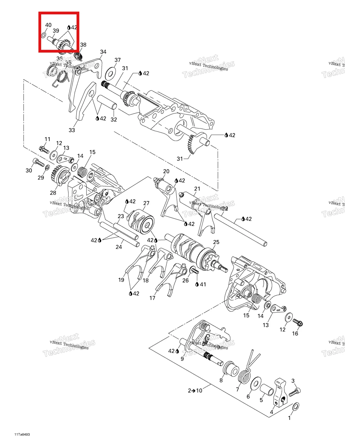 Деталь 420220545 на схеме узла 2004 Can-Am Traxter XL Gear Shift
