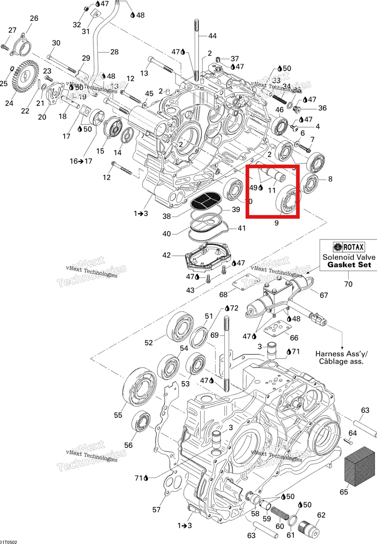 Деталь 420220570 на схеме узла 2005 Can-Am Traxter 5 Speed Crankcase