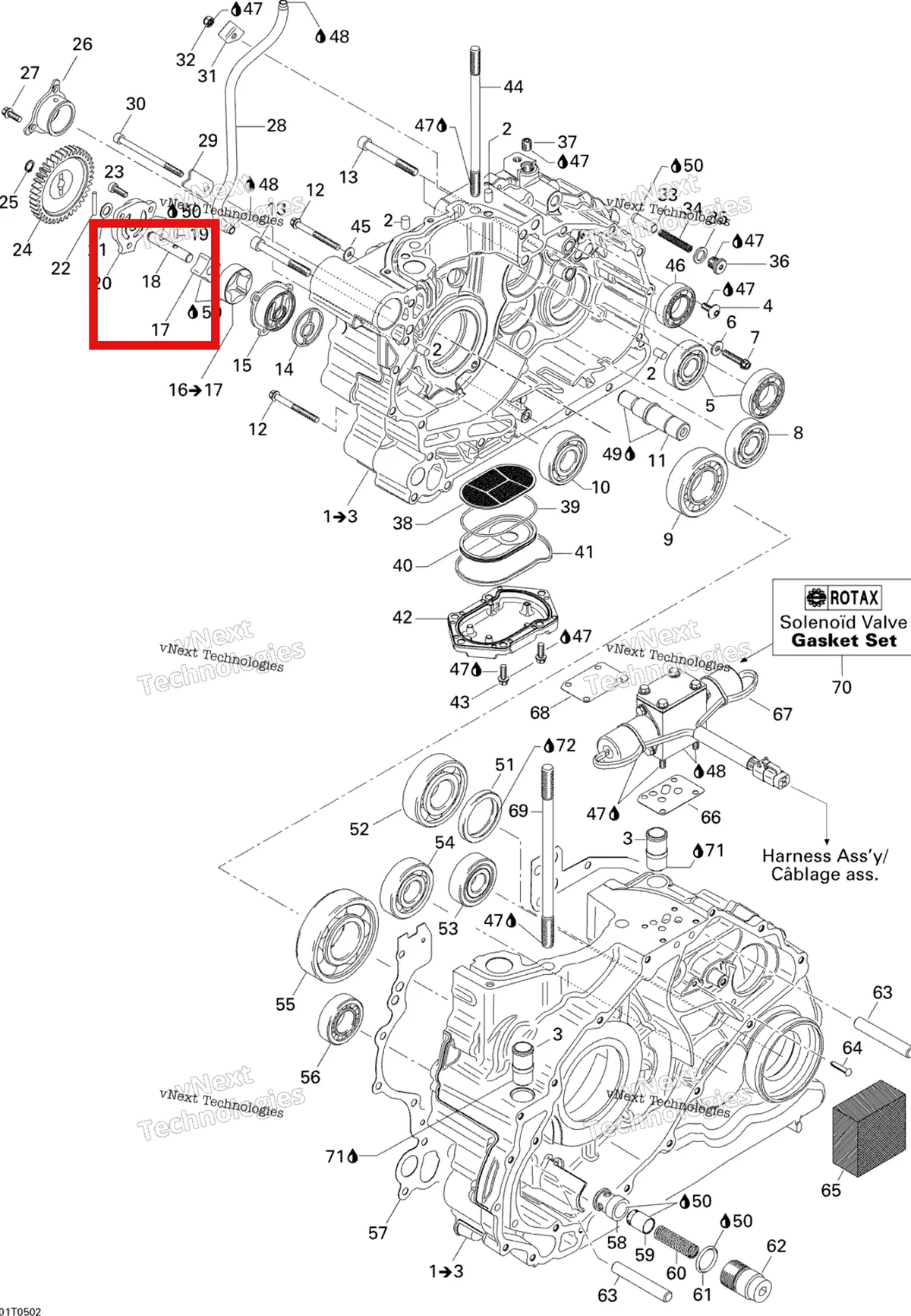Деталь 420220592 на схеме узла 2005 Can-Am Traxter 5 Speed Crankcase