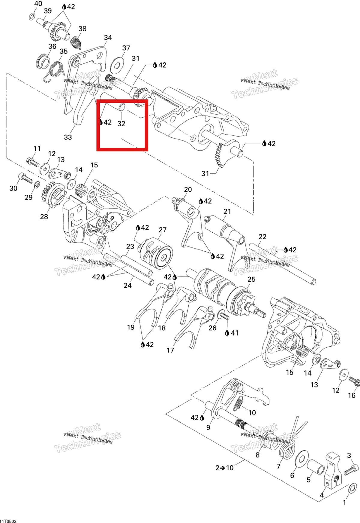 Деталь 420220600 на схеме узла 2005 Can-Am Traxter 5 Speed Gear Shift
