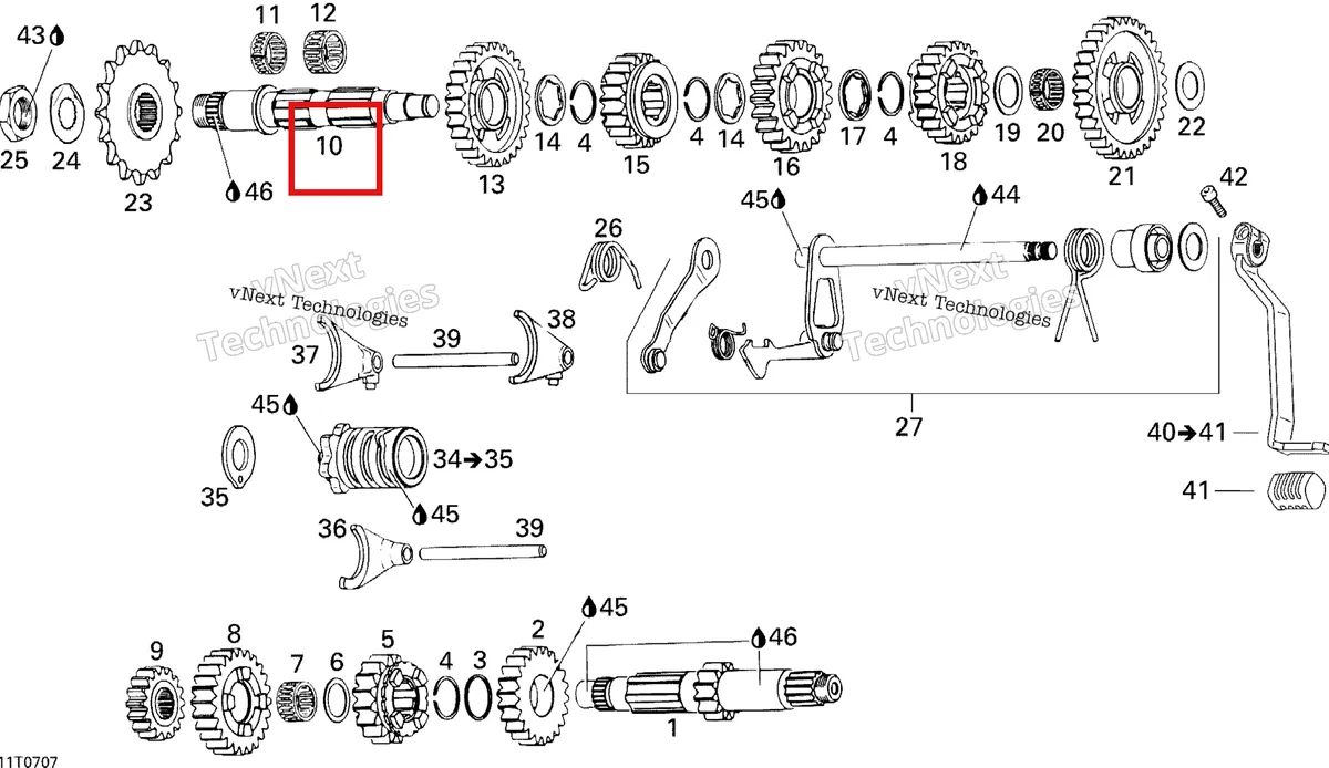 Деталь 420220730 на схеме узла 2007 Can-Am DS 650 X Gear Shift