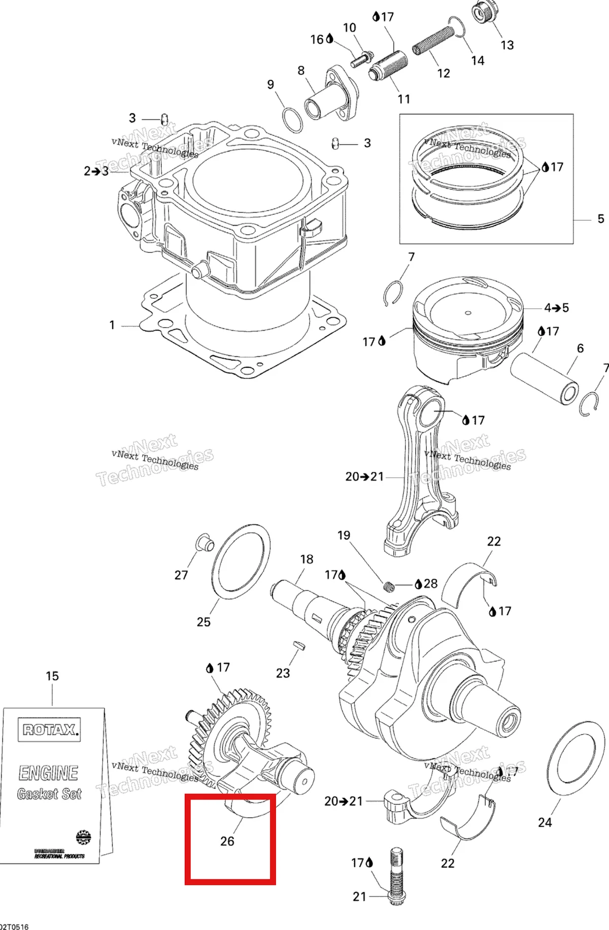 Деталь 420220785 на схеме узла Crankshaft, Piston And Cylinder