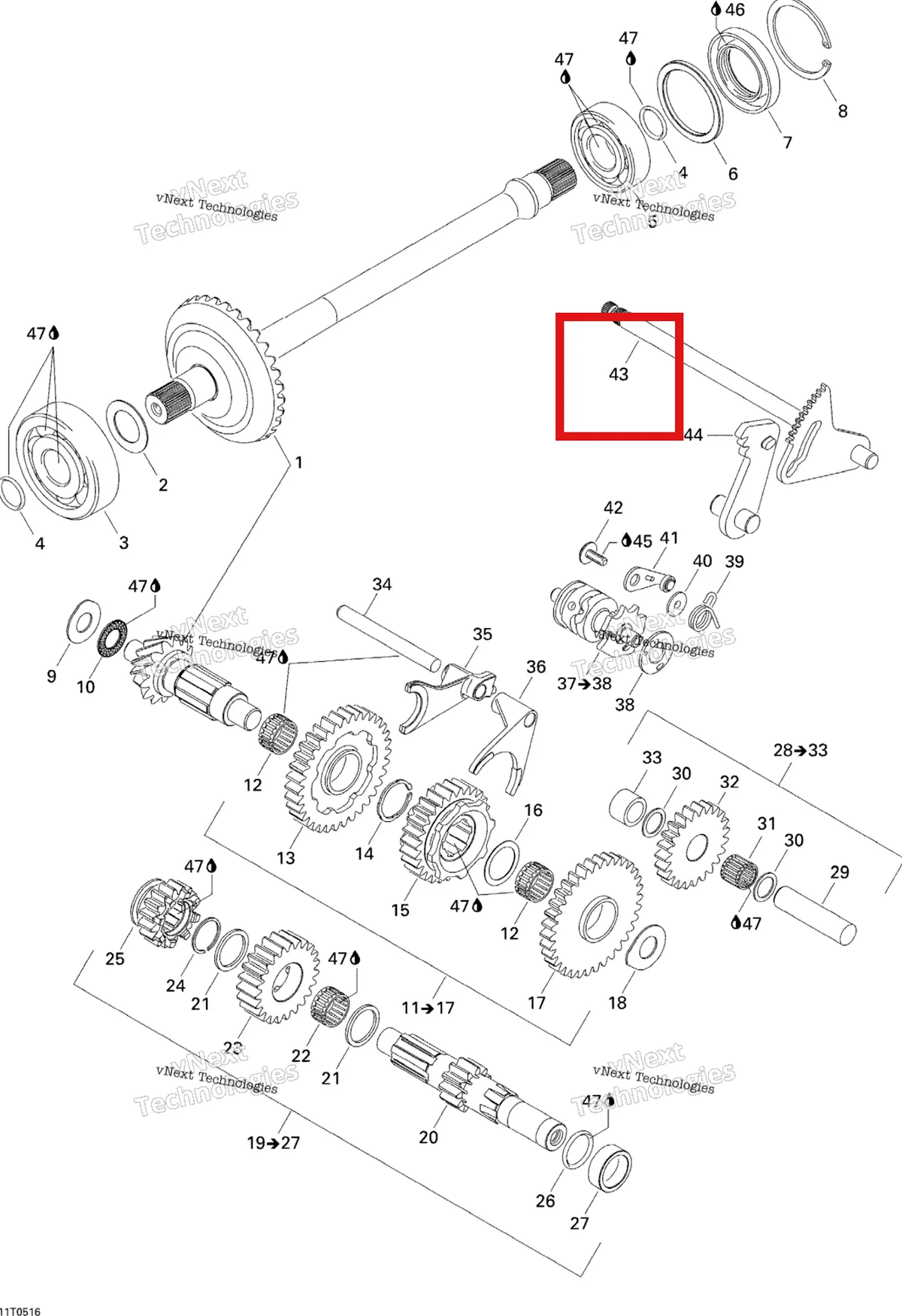 Деталь 420220806 на схеме узла Gear Shift