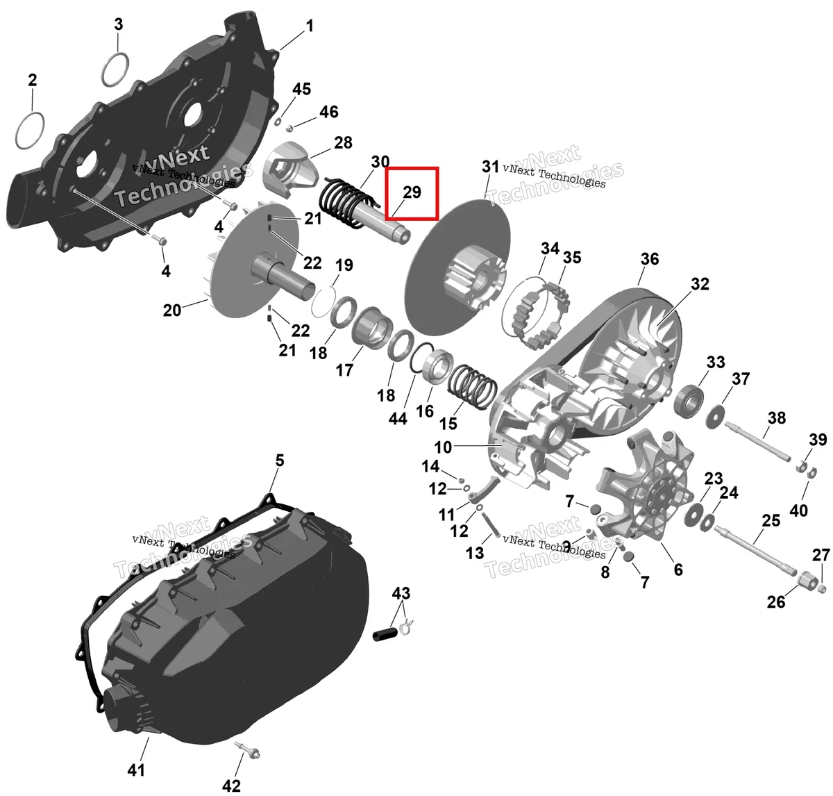 Деталь 420220914 на схеме узла 2026 Can-Am RENEGADE - 4X4 - XMR - 1000R EFI - 5UTA - Hyper Silver Rotax - Cvt
