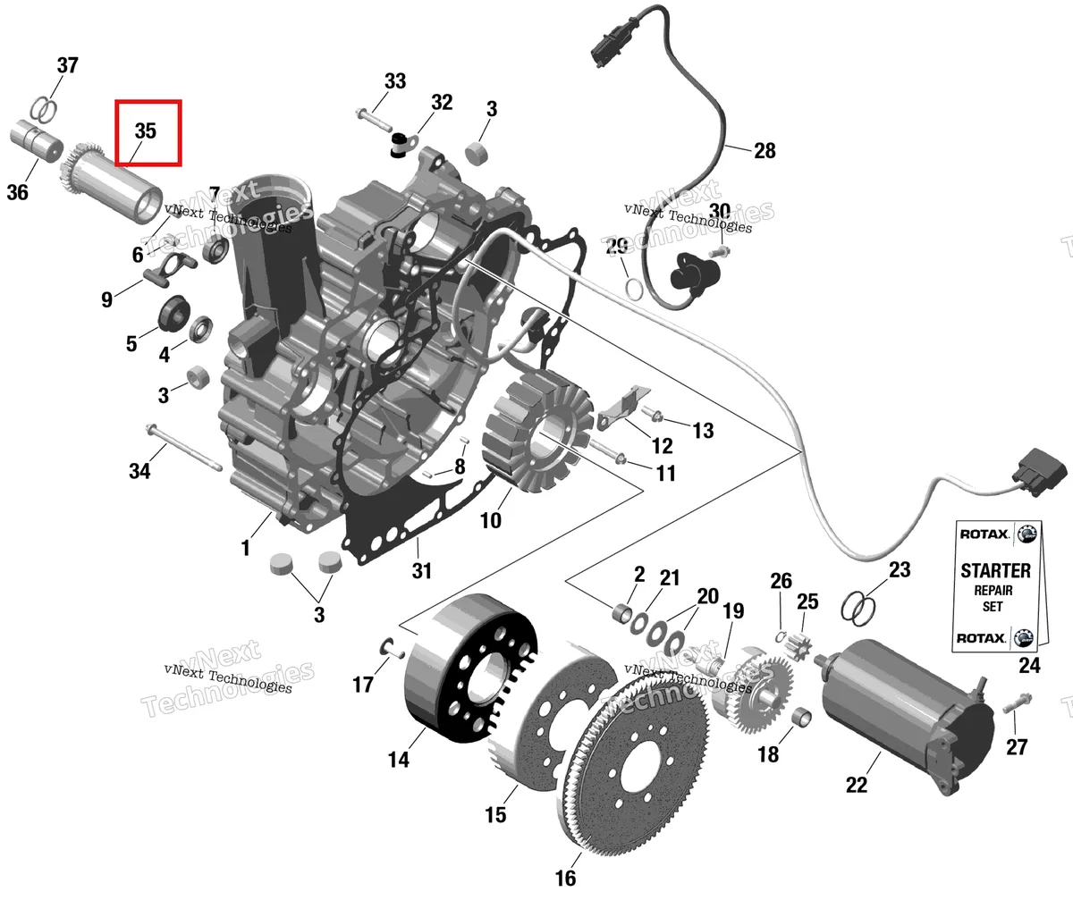 Схема применяемости: Input вал Sea-Doo RXT-X 300 (2023) (420220934)