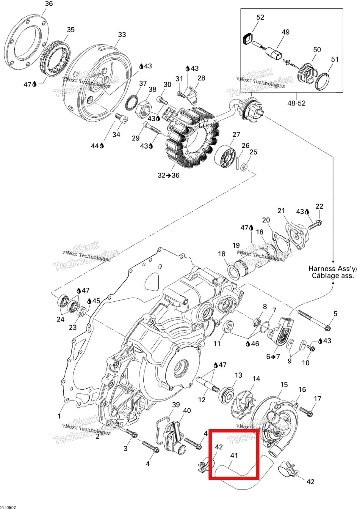 Деталь 420222630 на схеме узла 2005 Can-Am Traxter 5 Speed Ignition, Magneto And Water Pump