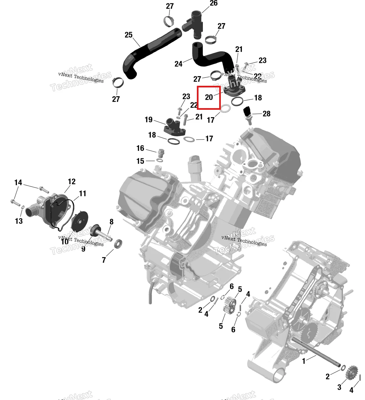 Деталь 420222693 на схеме узла 2023 Can-Am Maverick Trail 1000 - DPS Rotax - Engine Cooling