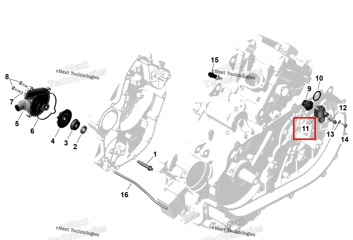 Деталь 420222696 на схеме узла 2026 Can-Am OUTLANDER - 2X4 - STD - 500 - 1KTB - Legion Red Rotax - Engine Cooling