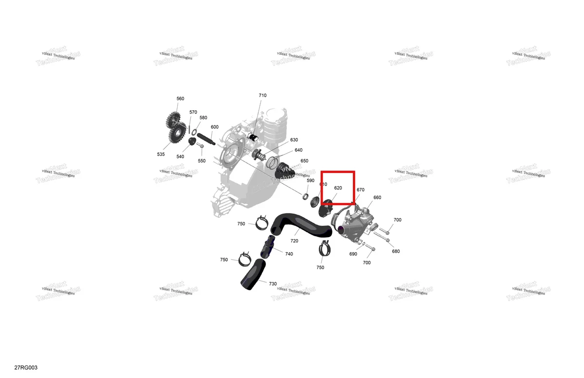 Деталь 420222880 (Крыльчатка) на схеме узла 2027 Ski-Doo SKANDIC - LE - 900 ACE - AHVA - Deep Black - 20X154X1.5CSS Track Rotax - Engine Cooling