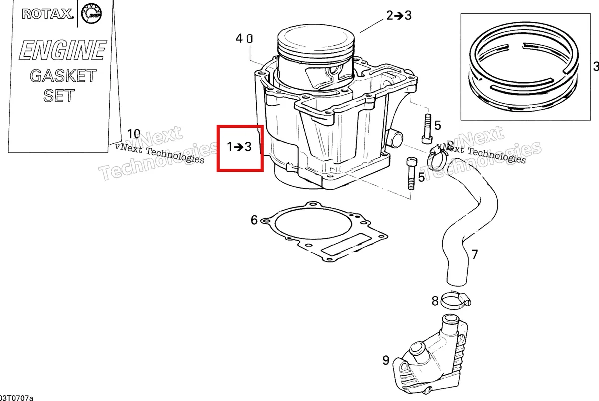 Деталь 420223906 на схеме узла 2007 Can-Am DS 650 X Cylinder