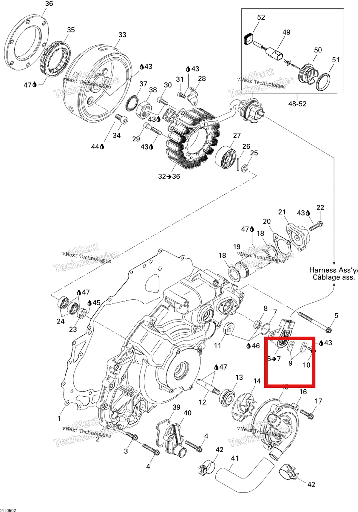 Деталь 420224630 на схеме узла 2005 Can-Am Traxter 5 Speed Ignition, Magneto And Water Pump