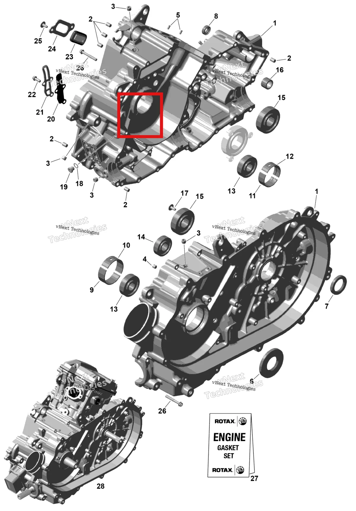 Деталь 420224771 (Лепестковый клапан в сборе Can-Am Outlander 4x4 XT 1000R (2025) (420224771)) на схеме узла 2026 Can-Am OUTLANDER - 2X4 - STD - 500 - 1KTB - Legion Red Rotax - Crankcase
