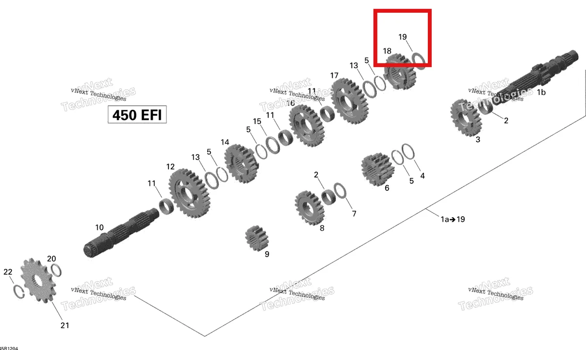 Деталь 420227430 на схеме узла 2015 Can-Am DS 450EFI STD Gear Box
