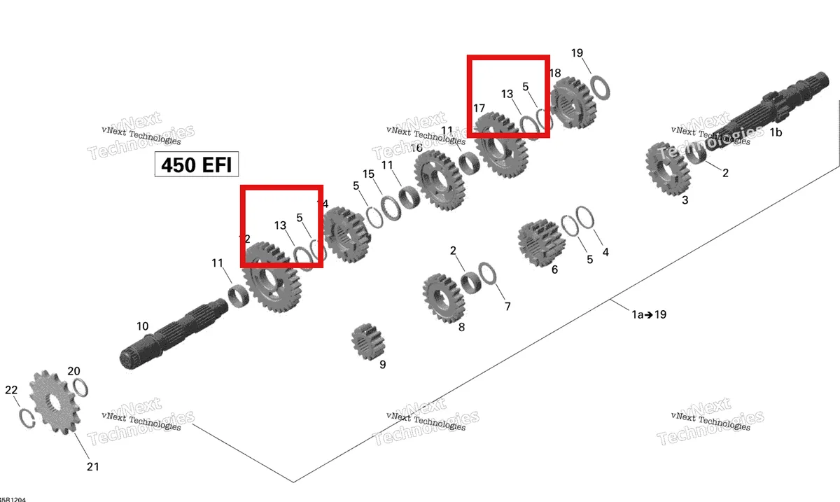 Деталь 420227460 на схеме узла 2015 Can-Am DS 450EFI STD Gear Box