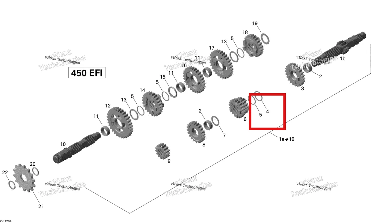 Деталь 420227470 на схеме узла 2015 Can-Am DS 450EFI STD Gear Box