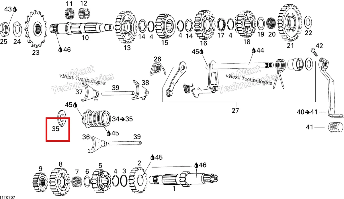 Деталь 420227562 на схеме узла 2007 Can-Am DS 650 X Gear Shift