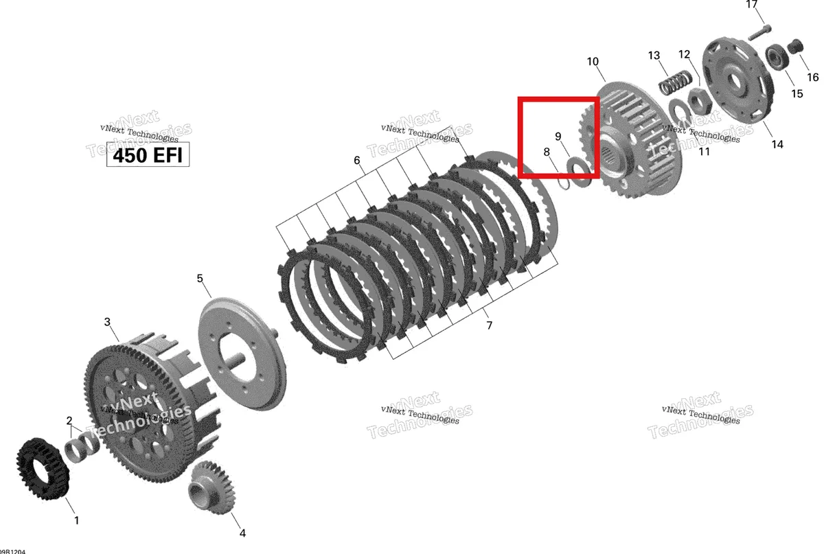 Деталь 420227601 на схеме узла 2015 Can-Am DS 450EFI STD Clutch
