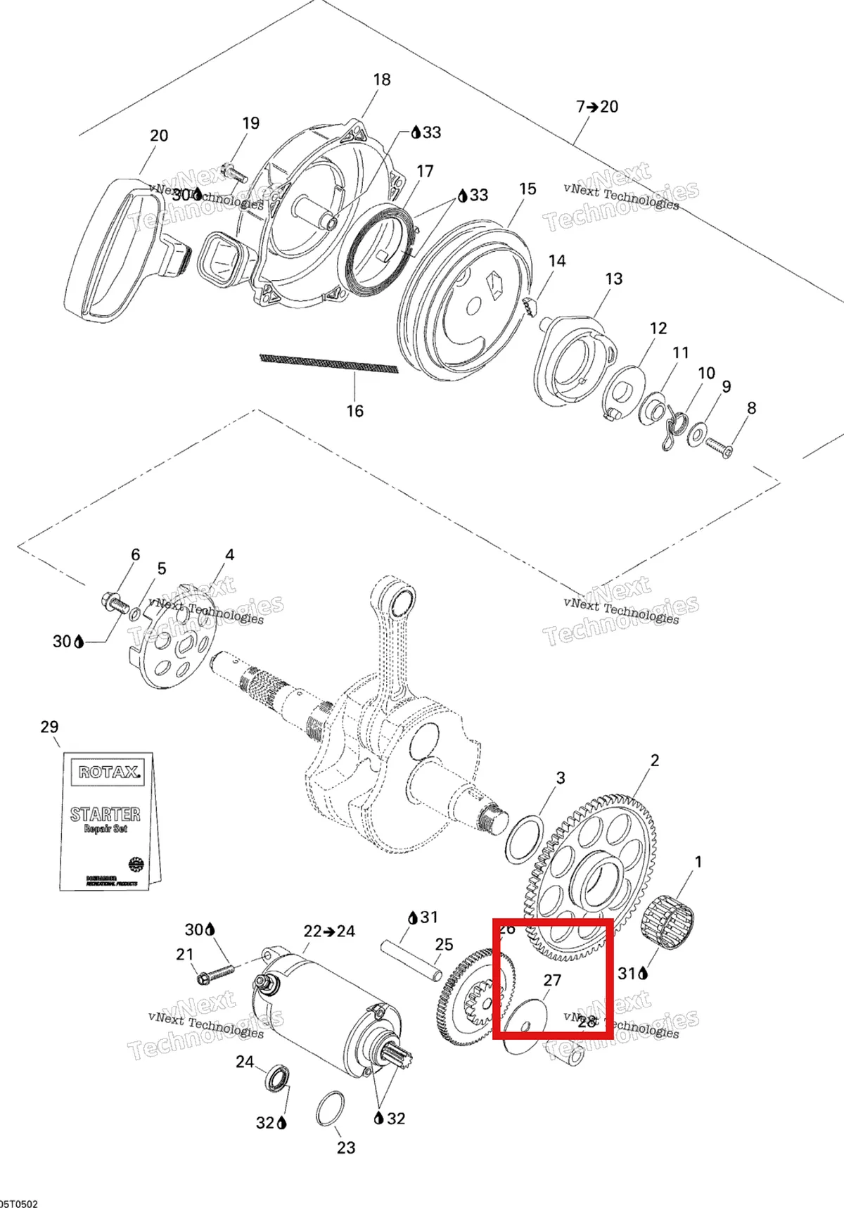 Деталь 420227620 на схеме узла 2005 Can-Am Traxter 5 Speed Rewind Starter And Electrical Starter