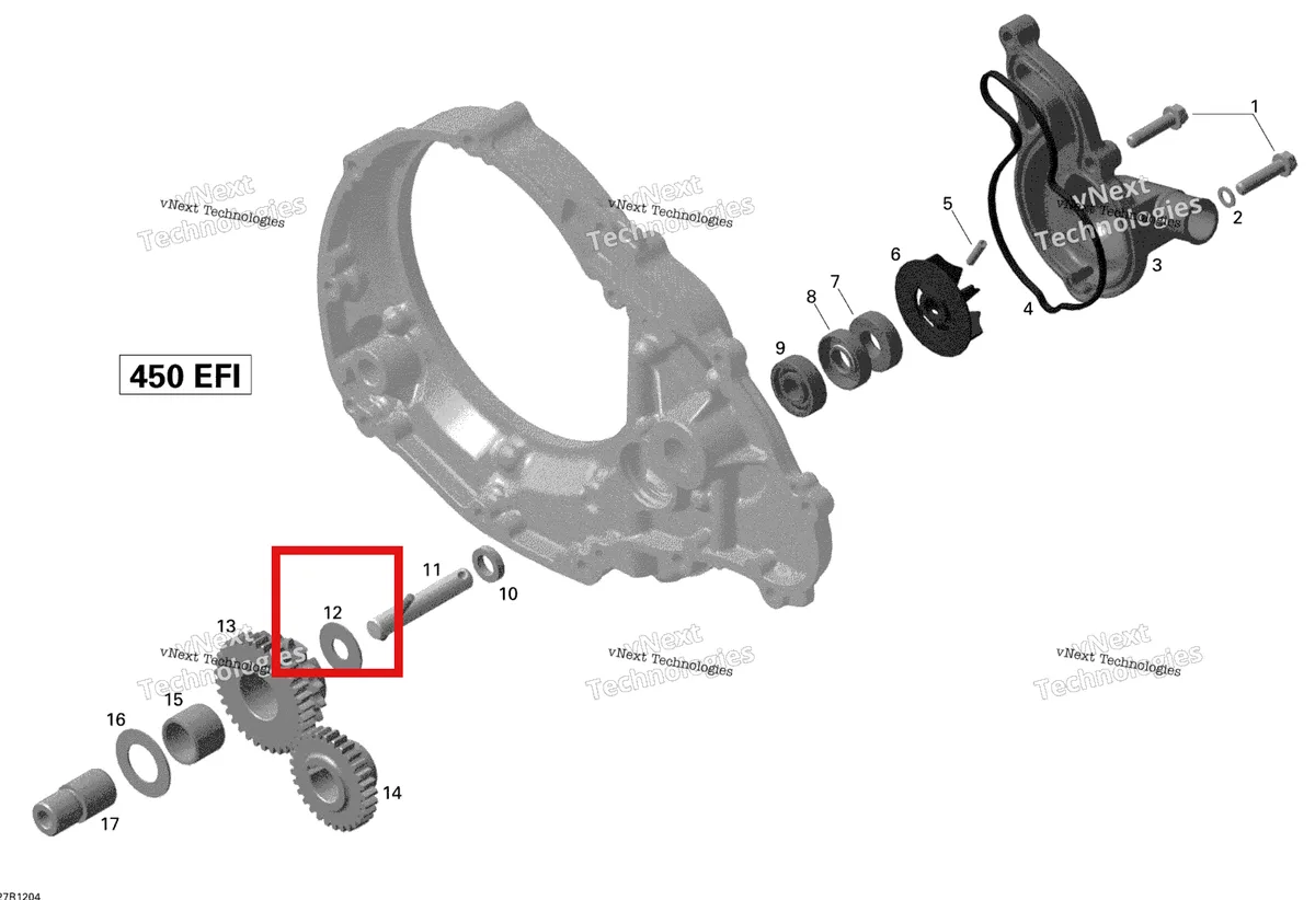 Деталь 420227680 на схеме узла 2015 Can-Am DS 450EFI STD Engine Cooling