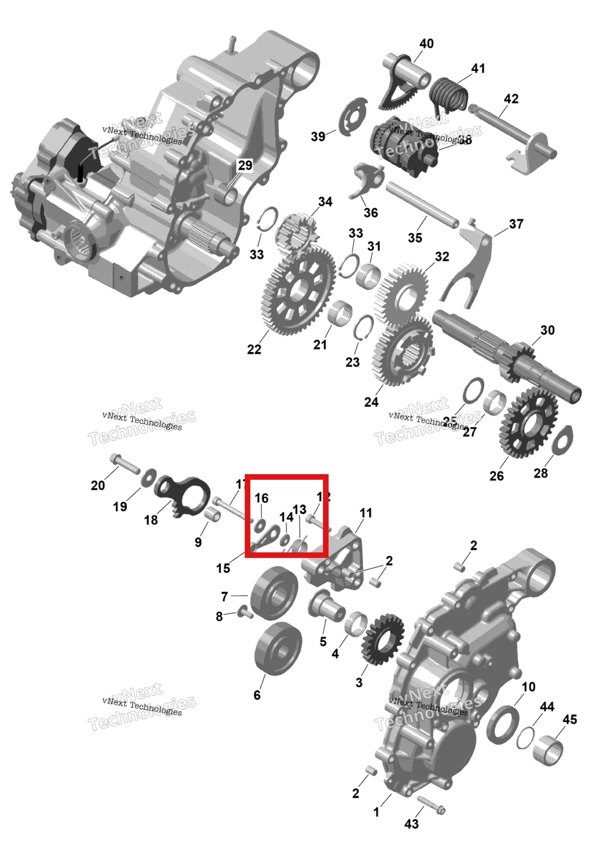 Деталь 420227717 на схеме узла 2026 Can-Am RENEGADE - 4X4 - XMR - 650 EFI - 5TTA - Catalyst Gray Rotax - Gearbox 2