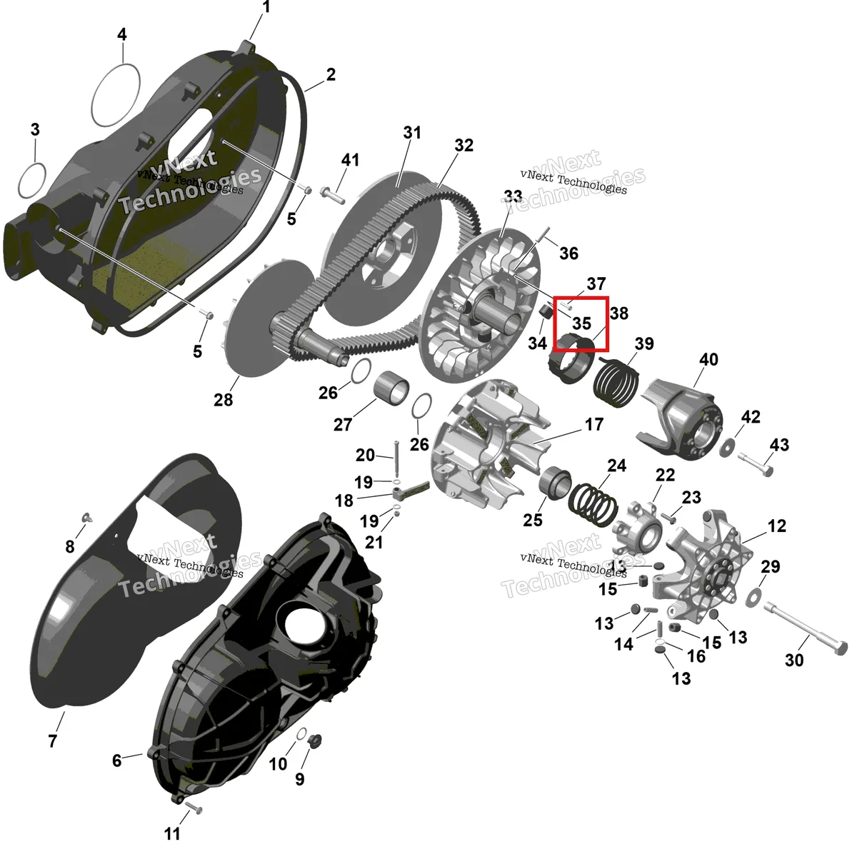 Деталь 420227946 на схеме узла 2026 Can-Am Commander - 1000R EFI - DPS - 6PTB - Compass Green - 60