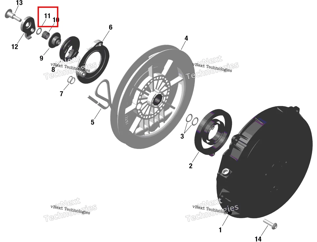 Деталь 420227948 на схеме узла 2024 Ski-Doo BMRA - RACING 600 RS Rotax - Rewind Starter