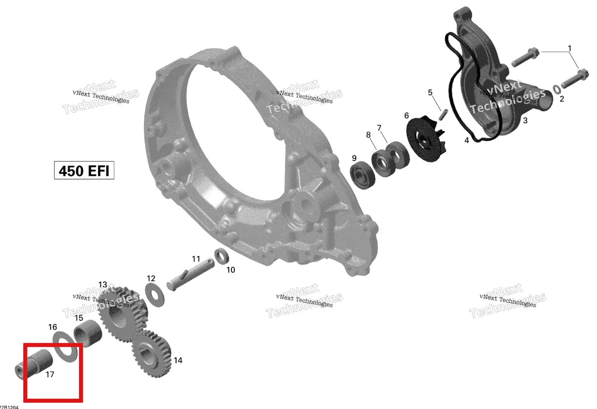 Деталь 420229135 на схеме узла 2015 Can-Am DS 450EFI STD Engine Cooling