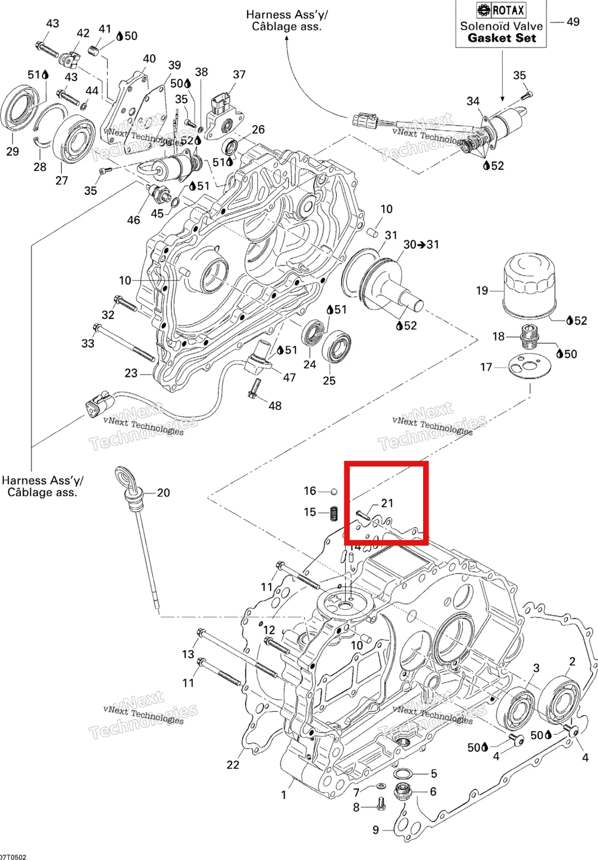 Деталь 420229170 на схеме узла 2005 Can-Am Traxter 5 Speed Clutch Housing And Cover