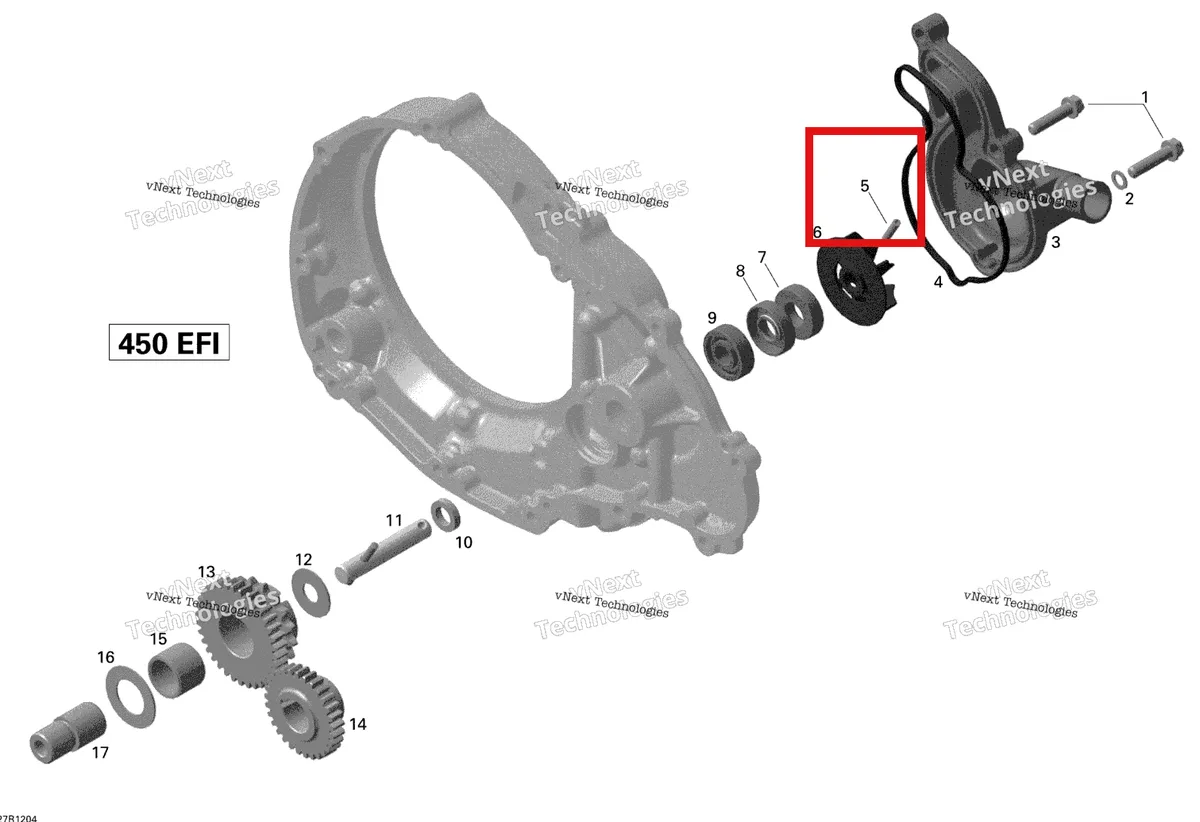 Деталь 420229280 на схеме узла 2015 Can-Am DS 450EFI STD Engine Cooling