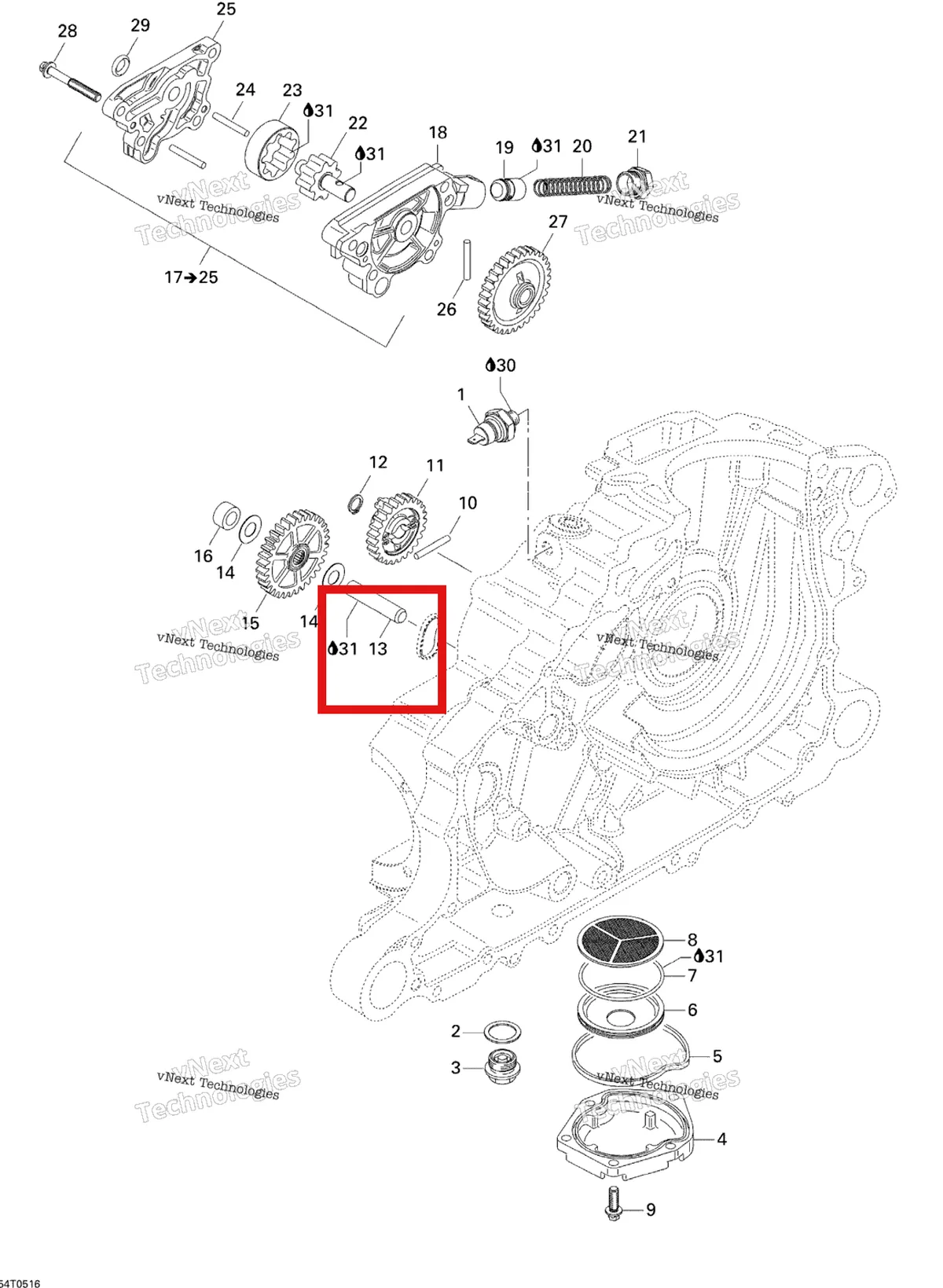 Деталь 420229300 на схеме узла Engine Lubrication
