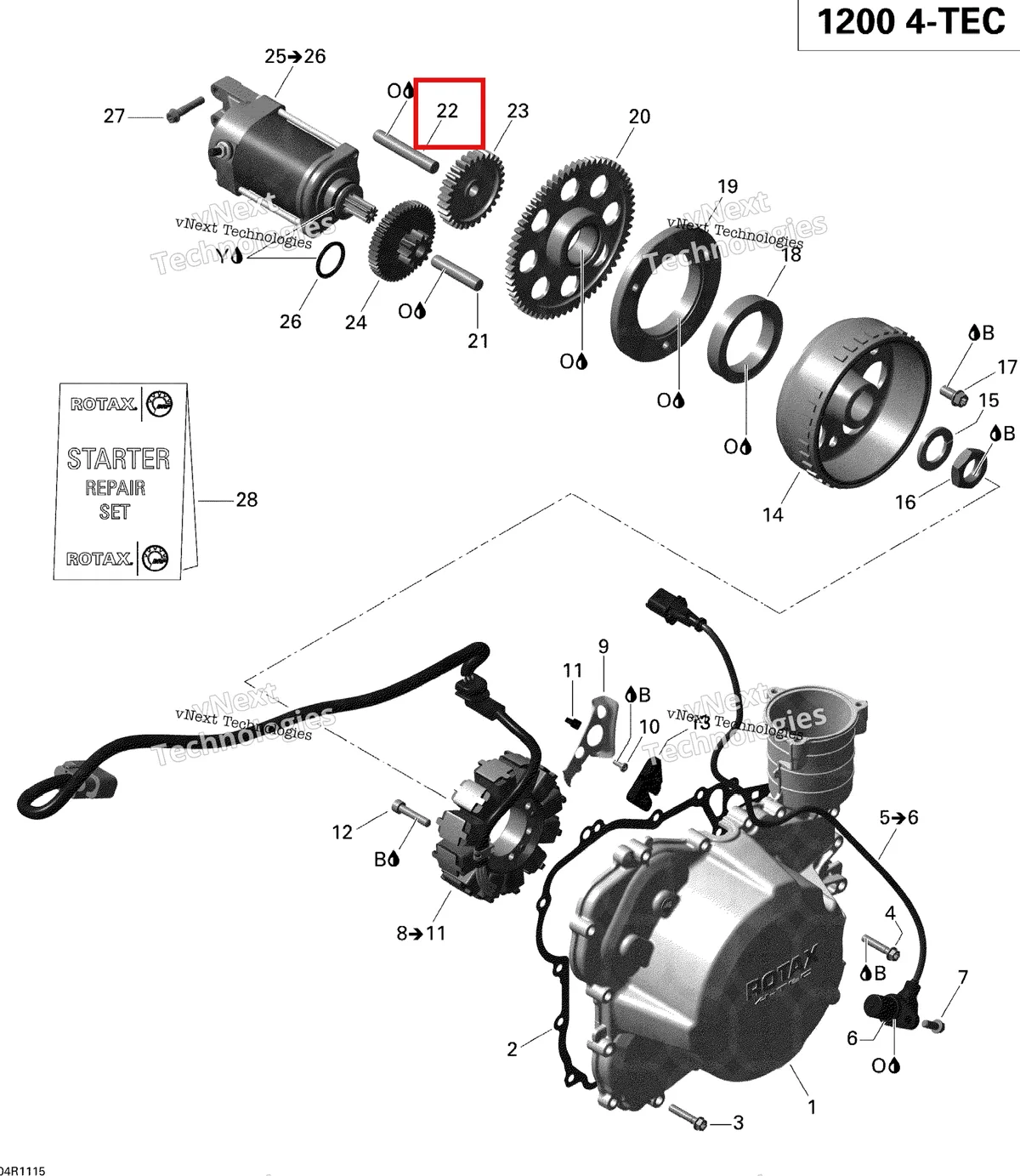 Схема применяемости: Cylindrical штифт M10 × 65 Ski-Doo GTX LE 1200 4-TEC (2009) (420229470)